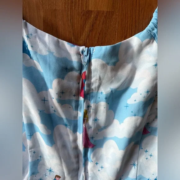 Like New Disney Sleeping Beauty Clouds Long-Sleeve Dress Hot Topic Sz S 🩵 - Picture 9 of 10